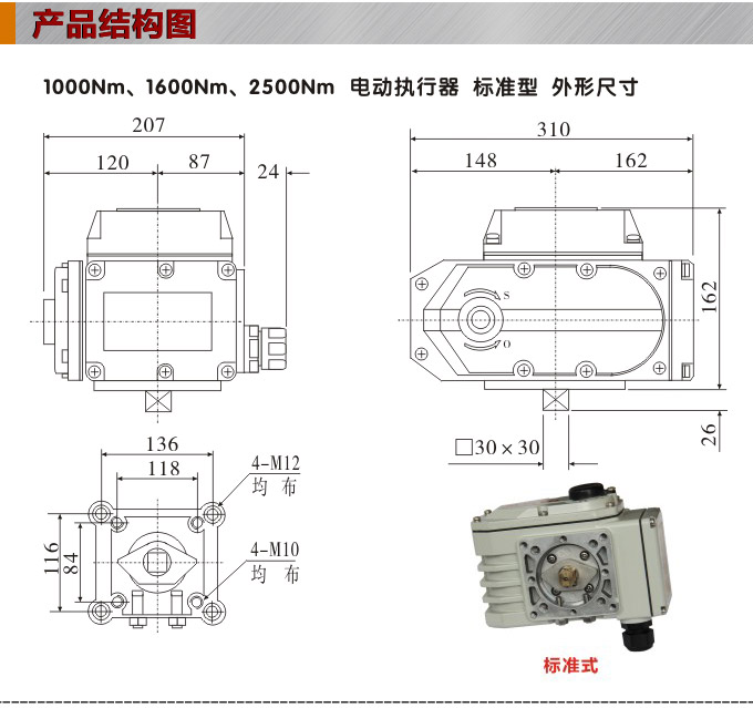 電動執(zhí)行器,電動頭,YTDG-RS1000電動執(zhí)行機(jī)構(gòu)結(jié)構(gòu)圖,標(biāo)準(zhǔn)式