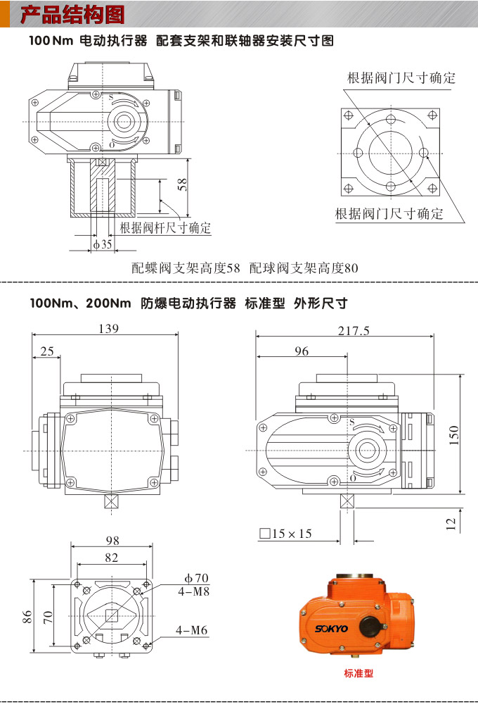 防爆電動(dòng)頭,YTEx-RKB100防爆電動(dòng)執(zhí)行器結(jié)構(gòu)圖,標(biāo)準(zhǔn)式