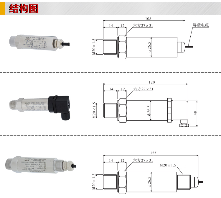 專用壓力變送器,PG1300恒壓供水壓力傳感器結(jié)構(gòu)圖 專用壓力變送器,PG1300恒壓供水壓力傳感器結(jié)構(gòu)圖