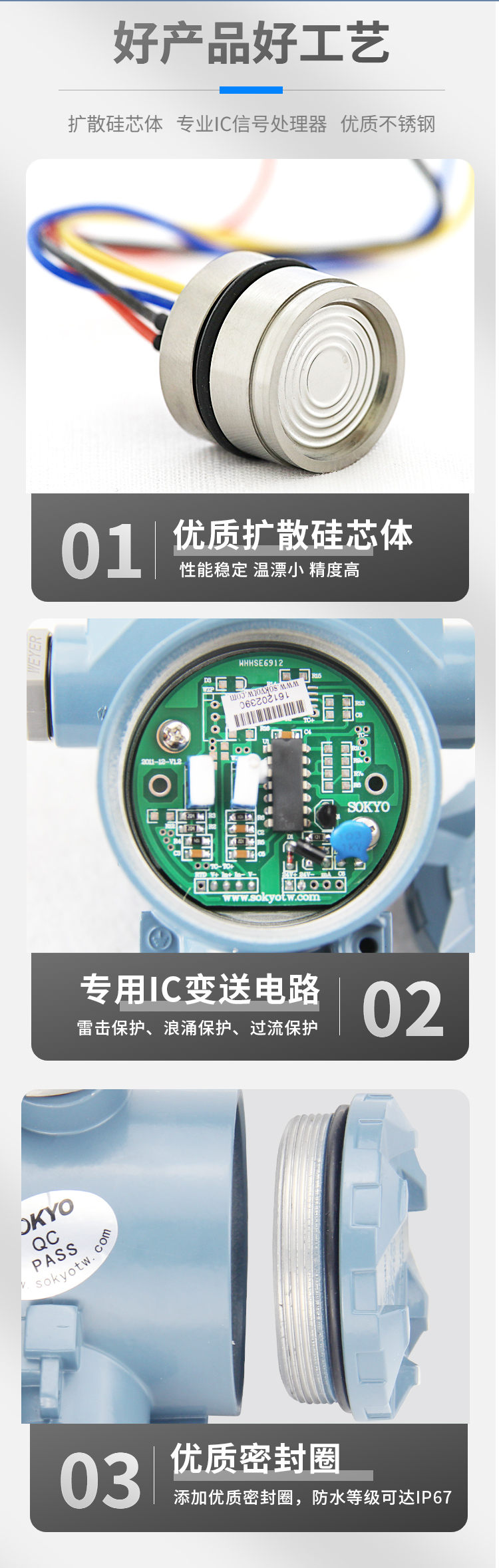 衛(wèi)生型壓力變送器,PG6300QY卡箍壓力傳感器產(chǎn)品優(yōu)點2